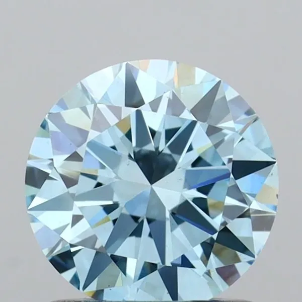 0.99ct ROUND Fancy Vivid Blue VS1 Coloured Lab diamond