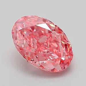 1.05ct OVAL Fancy Vivid Pink VS1 Coloured Lab diamond
