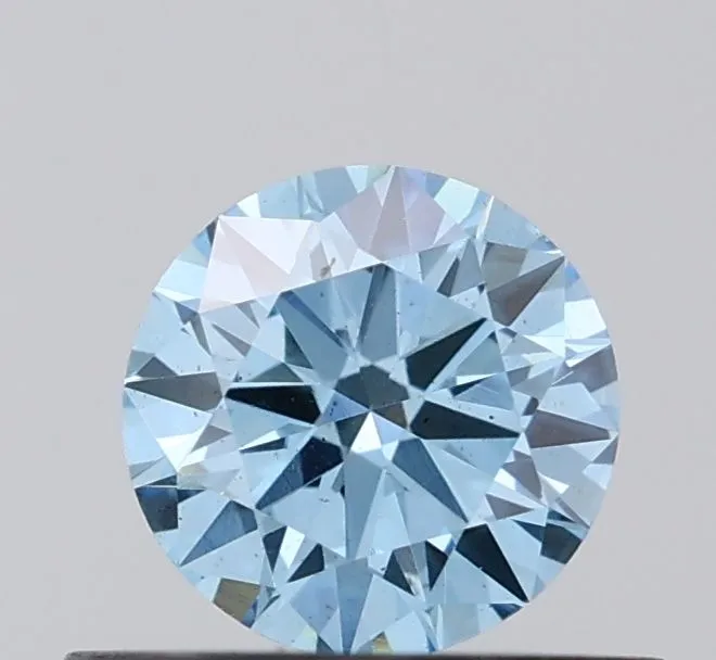 0.42ct ROUND Fancy Vivid Blue VS2 Coloured Lab diamond