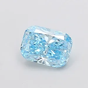 0.93ct CUSHION Fancy Vivid Blue VVS2 Coloured Lab diamond