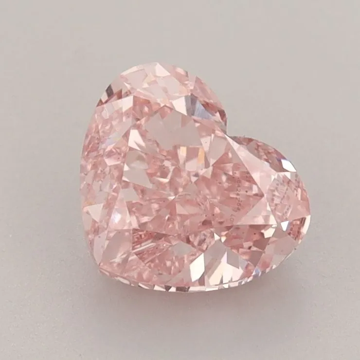 1.52ct HEART Fancy Vivid Pink VS2 Coloured Lab diamond