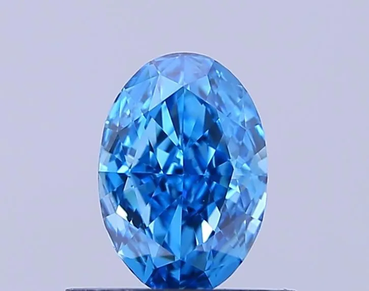 0.50ct OVAL Fancy Vivid Blue VVS2 Coloured Lab diamond