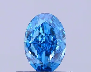 0.5ct OVAL Fancy Vivid Blue VVS2 Coloured Lab diamond