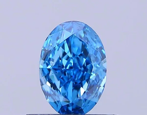 0.5ct OVAL Fancy Vivid Blue VVS2 Coloured Lab diamond