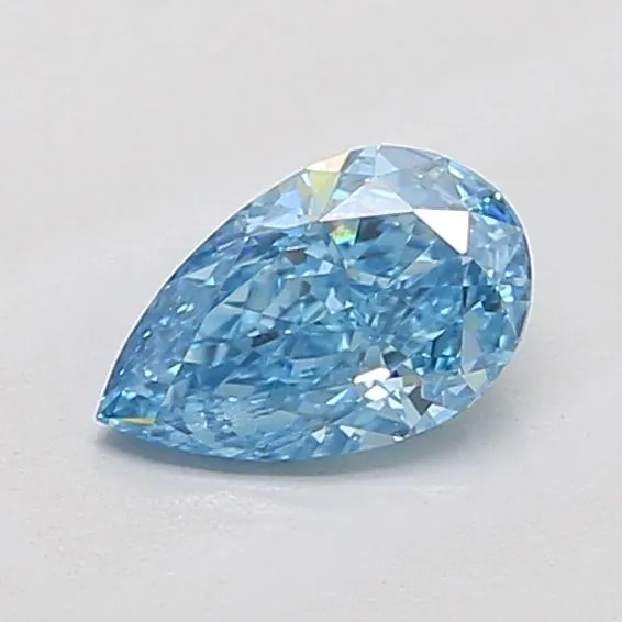 0.80ct PEAR Fancy Vivid Blue SI2 Coloured Lab diamond