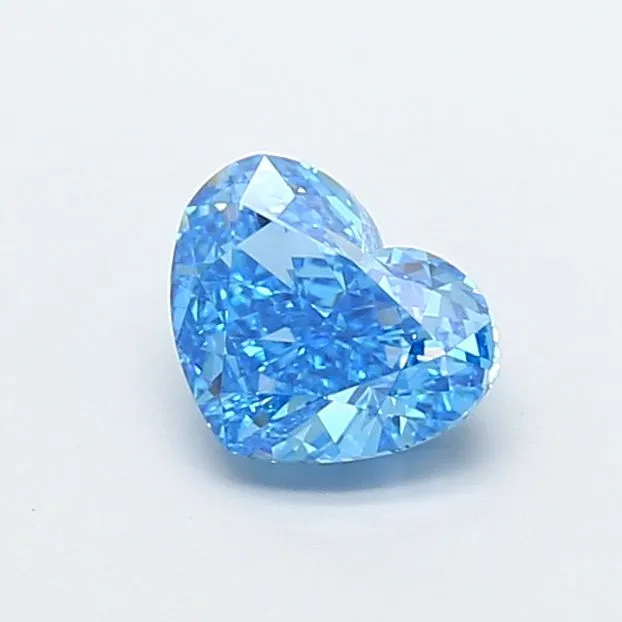 1.01ct HEART Fancy Vivid Blue VVS2 Coloured Lab diamond