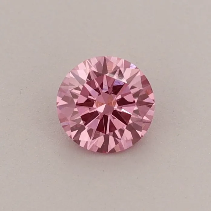 0.34ct ROUND Fancy Vivid Pink VVS2 Coloured Lab diamond