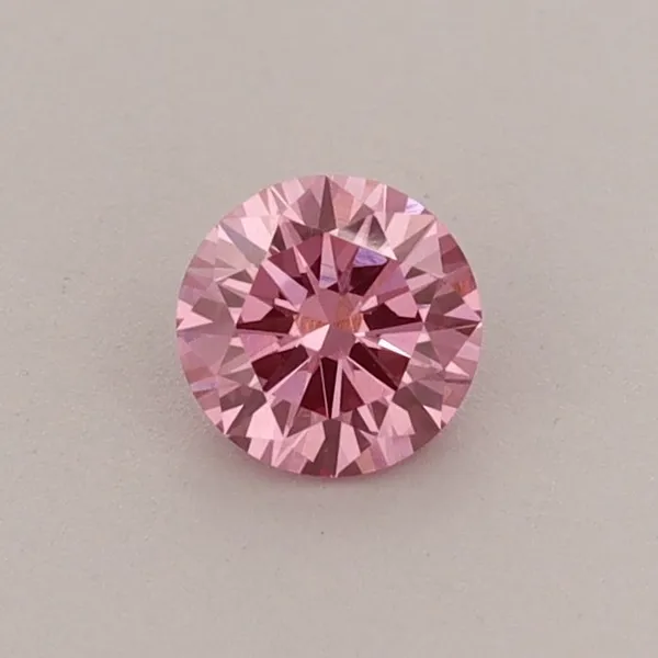 0.34ct ROUND Fancy Vivid Pink VVS2 Coloured Lab diamond