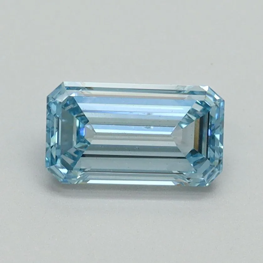 1.00ct EMERALD Fancy Intense Blue VS2 Coloured Lab diamond