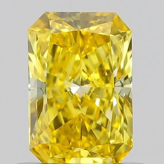 0.58ct RADIANT Fancy Vivid Yellow VS1 Coloured Lab diamond