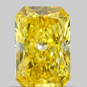 0.58ct RADIANT Fancy Vivid Yellow VS1 Coloured Lab diamond