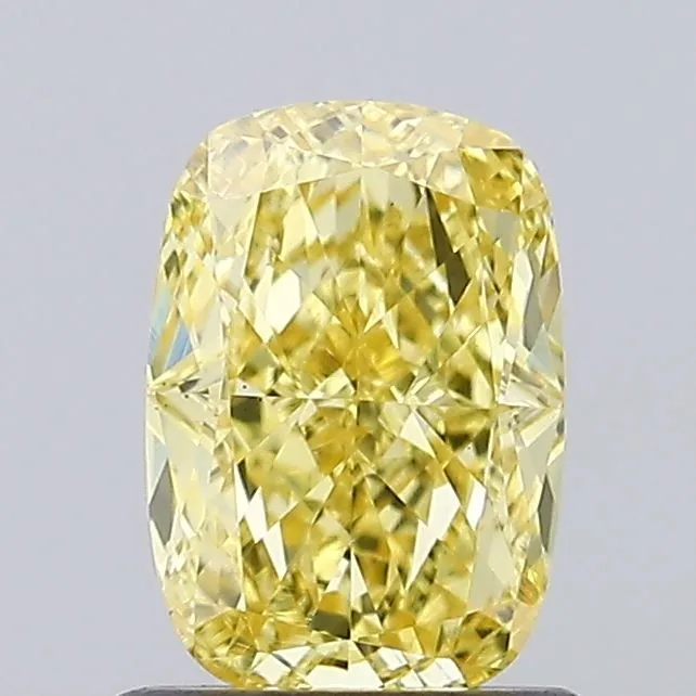 1.05ct CUSHION Fancy Intense Yellow VS1 Coloured Lab diamond