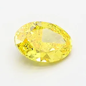 1.08ct OVAL Fancy Vivid Yellow VVS2 Coloured Lab diamond