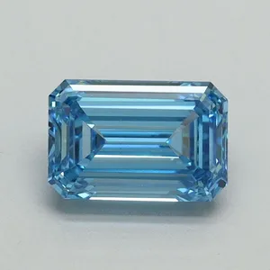 1.02ct EMERALD Fancy Vivid Blue VS1 Coloured Lab diamond