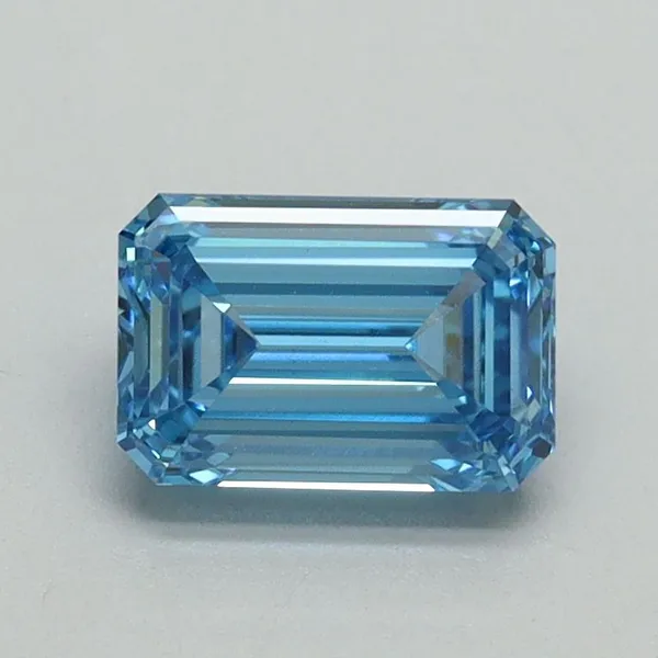 1.02ct EMERALD Fancy Vivid Blue VS1 Coloured Lab diamond
