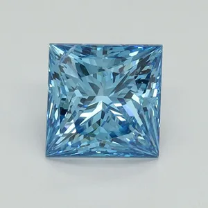 1.51ct PRINCESS Fancy Vivid Blue SI2 Coloured Lab diamond