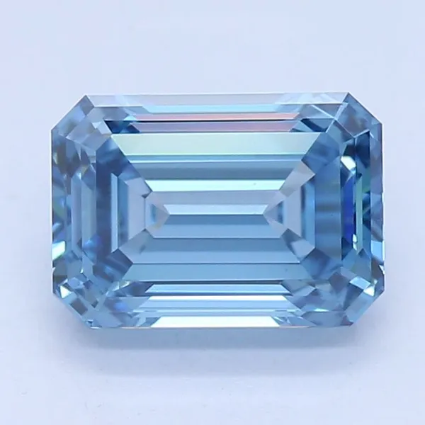 1.06ct EMERALD Fancy Vivid Blue VVS2 Coloured Lab diamond