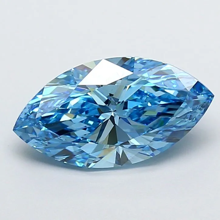 3.00ct MARQUISE Fancy Vivid Blue VVS2 Coloured Lab diamond