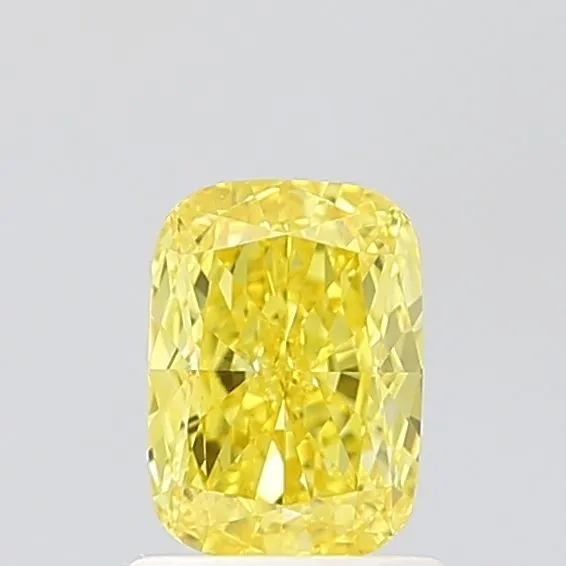 1.07ct CUSHION Fancy Vivid Yellow VVS1 Coloured Lab diamond