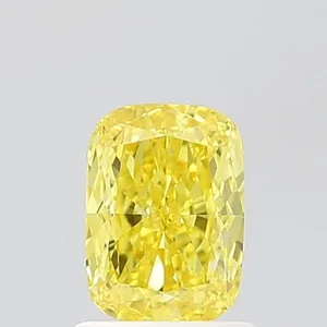 1.07ct CUSHION Fancy Vivid Yellow VVS1 Coloured Lab diamond