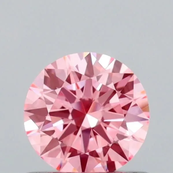0.6ct ROUND Fancy Vivid Pink VVS2 Coloured Lab diamond