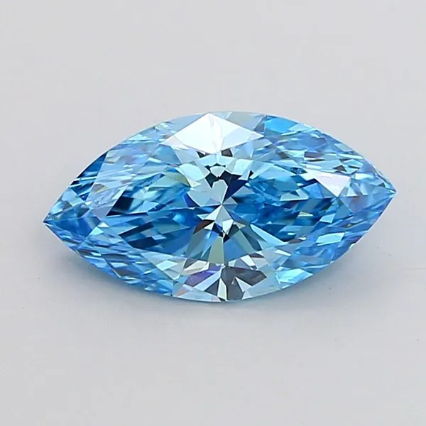 1.53ct MARQUISE Fancy Vivid Blue VS1 Coloured Lab diamond