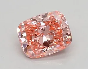 0.51ct CUSHION Fancy Vivid Pink VVS2 Coloured Lab diamond