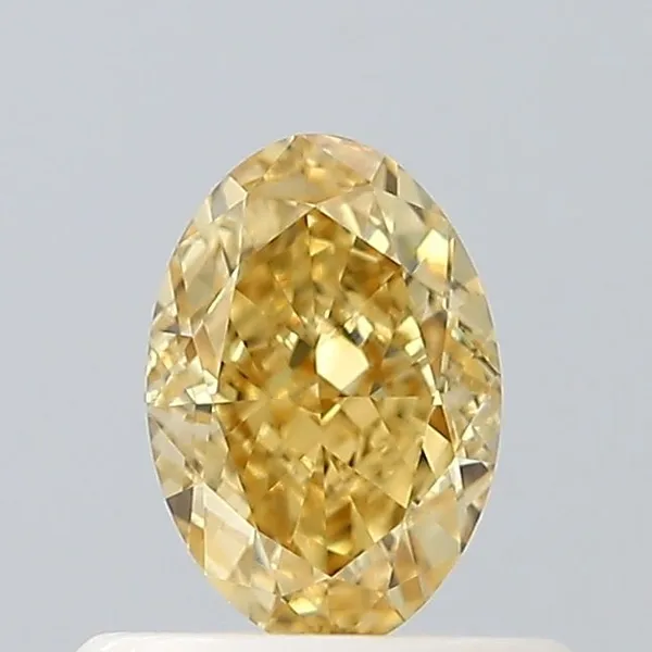 0.52ct OVAL Fancy Intense Yellow VVS2 Coloured Lab diamond