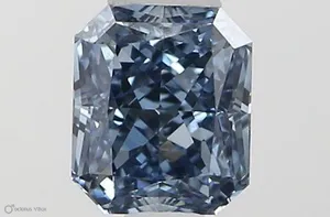 0.38ct RADIANT Fancy Vivid Blue VS1 Coloured Lab diamond