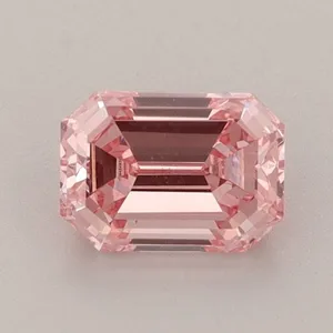 0.95ct EMERALD Fancy Vivid Pink VS2 Coloured Lab diamond
