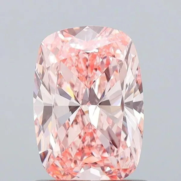0.99ct CUSHION Fancy Intense Pink VVS2 Coloured Lab diamond