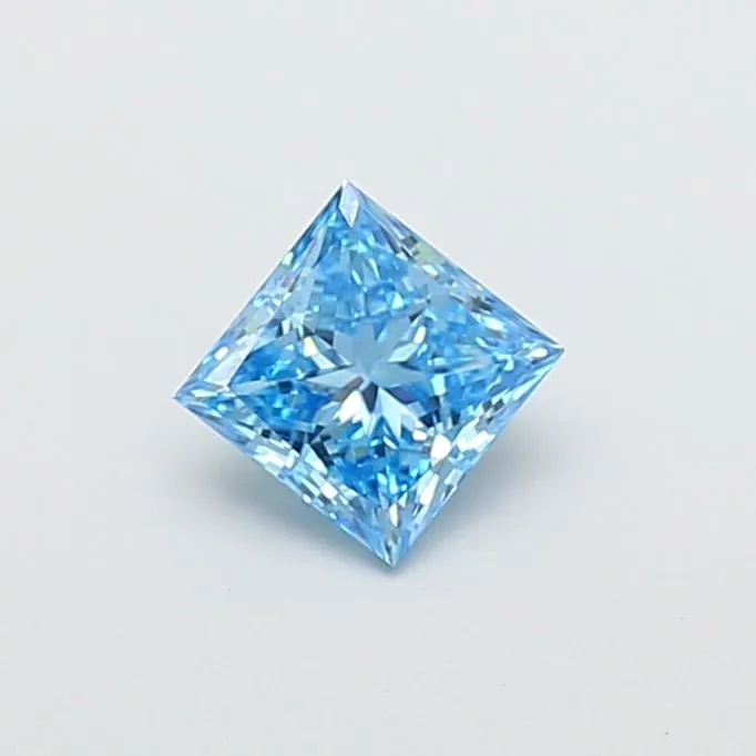 1.09ct PRINCESS Fancy Vivid Blue VVS2 Coloured Lab diamond