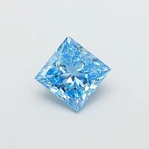1.09ct PRINCESS Fancy Vivid Blue VVS2 Coloured Lab diamond