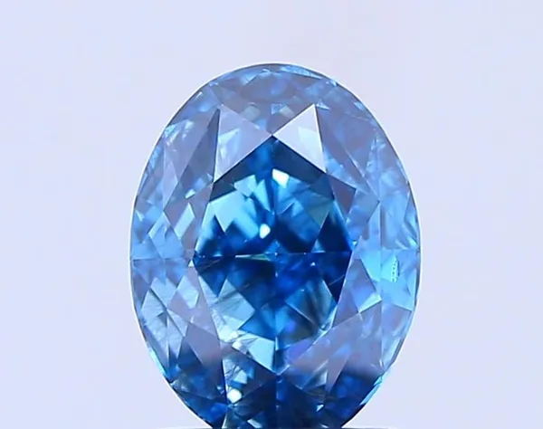 1.19ct OVAL Fancy Vivid Blue SI2 Coloured Lab diamond