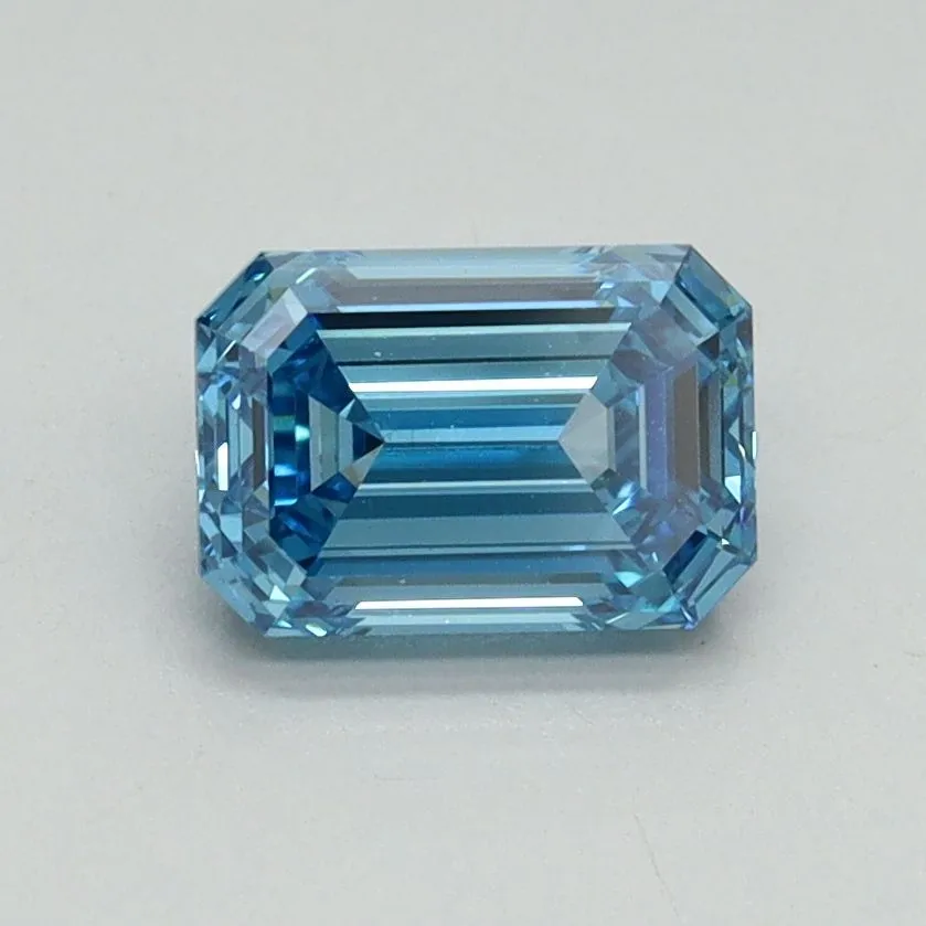 1.03ct EMERALD Fancy Vivid Blue VS1 Coloured Lab diamond
