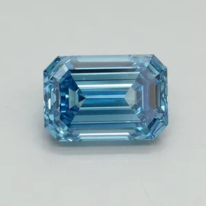 1.03ct EMERALD Fancy Vivid Blue VS1 Coloured Lab diamond