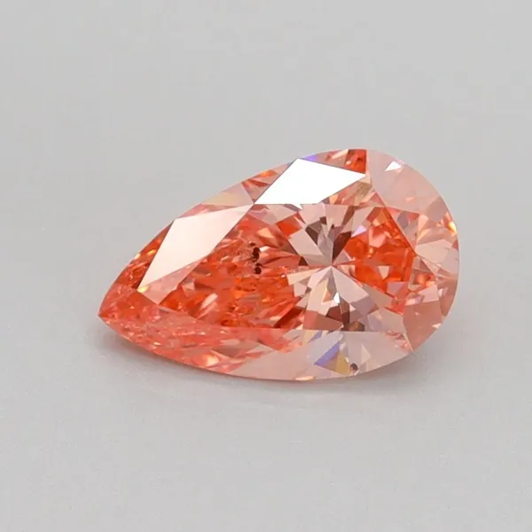 0.7ct PEAR Fancy Vivid Pink SI1 Coloured Lab diamond