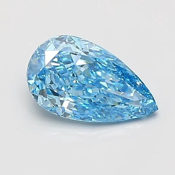 0.87ct PEAR Fancy Vivid Blue VS1 Coloured Lab diamond