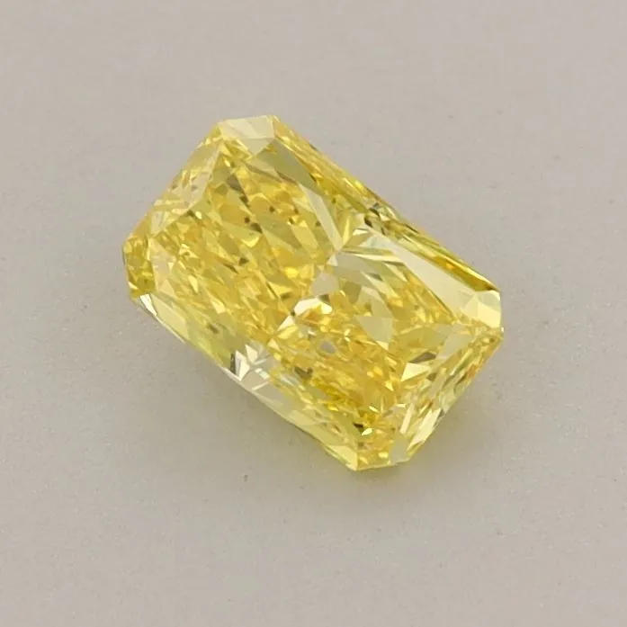 0.47ct RADIANT Fancy Vivid Yellow VS2 Coloured Lab diamond