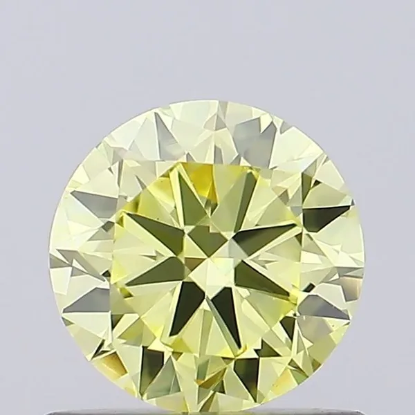 0.68ct ROUND Fancy Yellow VS1 Coloured Lab diamond