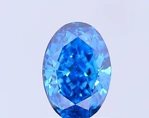 0.82ct OVAL Fancy Vivid Blue VS1 Coloured Lab diamond