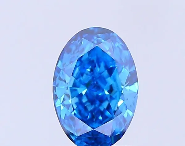 0.82ct OVAL Fancy Vivid Blue VS1 Coloured Lab diamond