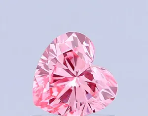 0.7ct HEART Fancy Vivid Pink VS1 Coloured Lab diamond