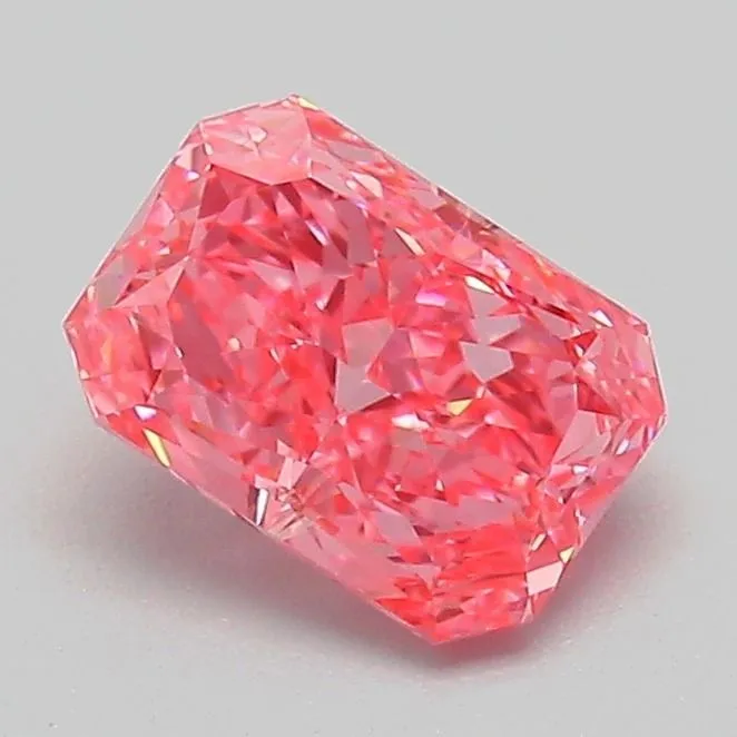 1.08ct RADIANT Fancy Vivid Pink VVS2 Coloured Lab diamond