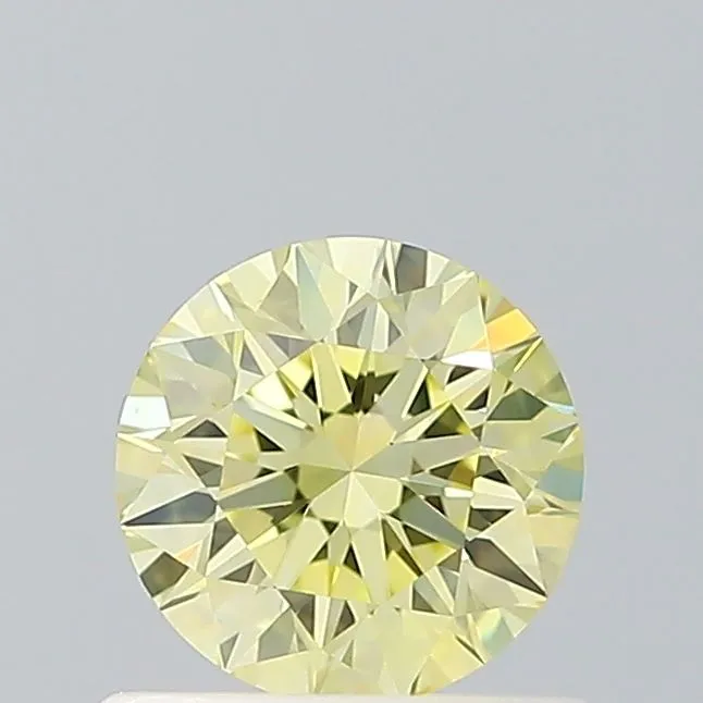 0.58ct ROUND Fancy Intense Yellow VS1 Coloured Lab diamond