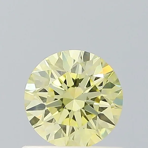 0.58ct ROUND Fancy Intense Yellow VS1 Coloured Lab diamond