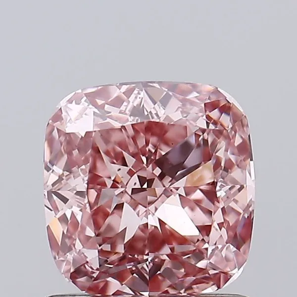 1.12ct CUSHION Fancy Intense Pink VVS2 Coloured Lab diamond