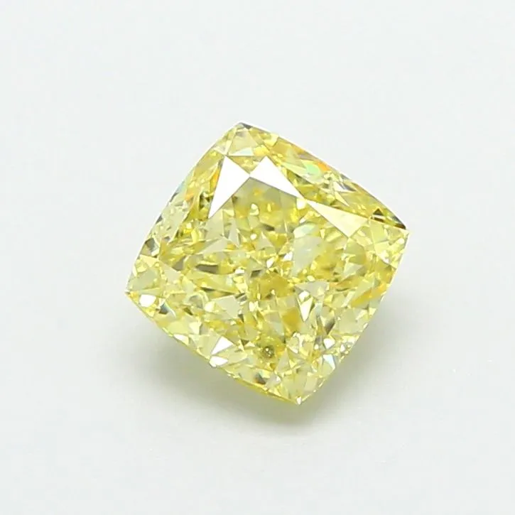 1.08ct CUSHION Fancy Intense Yellow VVS2 Coloured Lab diamond
