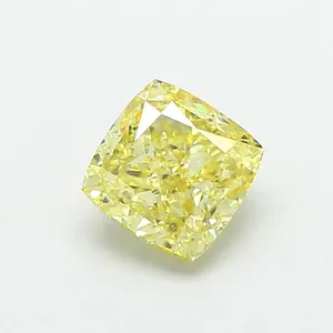 1.08ct CUSHION Fancy Intense Yellow VVS2 Coloured Lab diamond