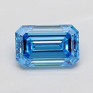 1.01ct EMERALD Fancy Vivid Blue VS1 Coloured Lab diamond